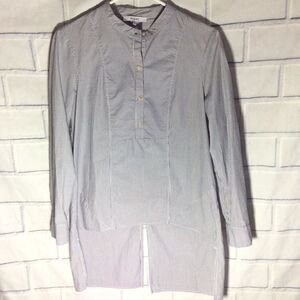 Ro & De Blue White Stripe Button Tunic Shirt Sz S